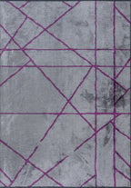 Grid Light Grey - Purple Rug