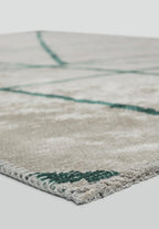 Grid Ecru - Dark Green Rug