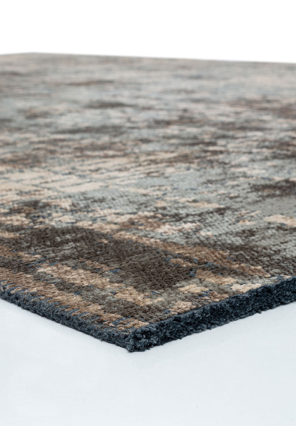 Pixel Anthracite - Dark Beige Rug