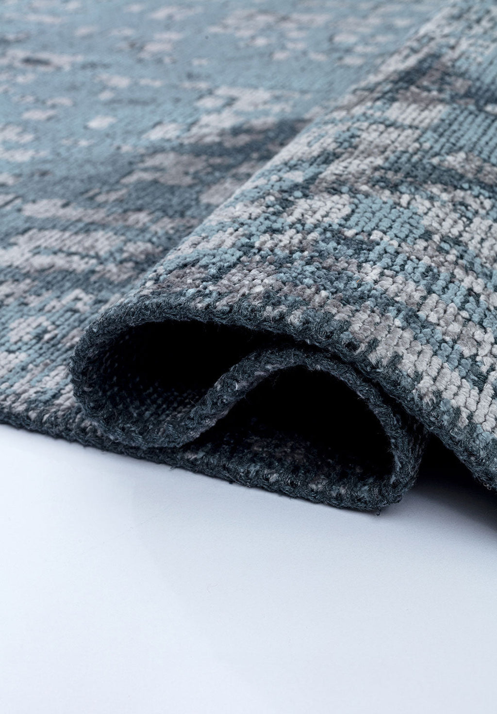 Pixel Blue - Light Grey Rug