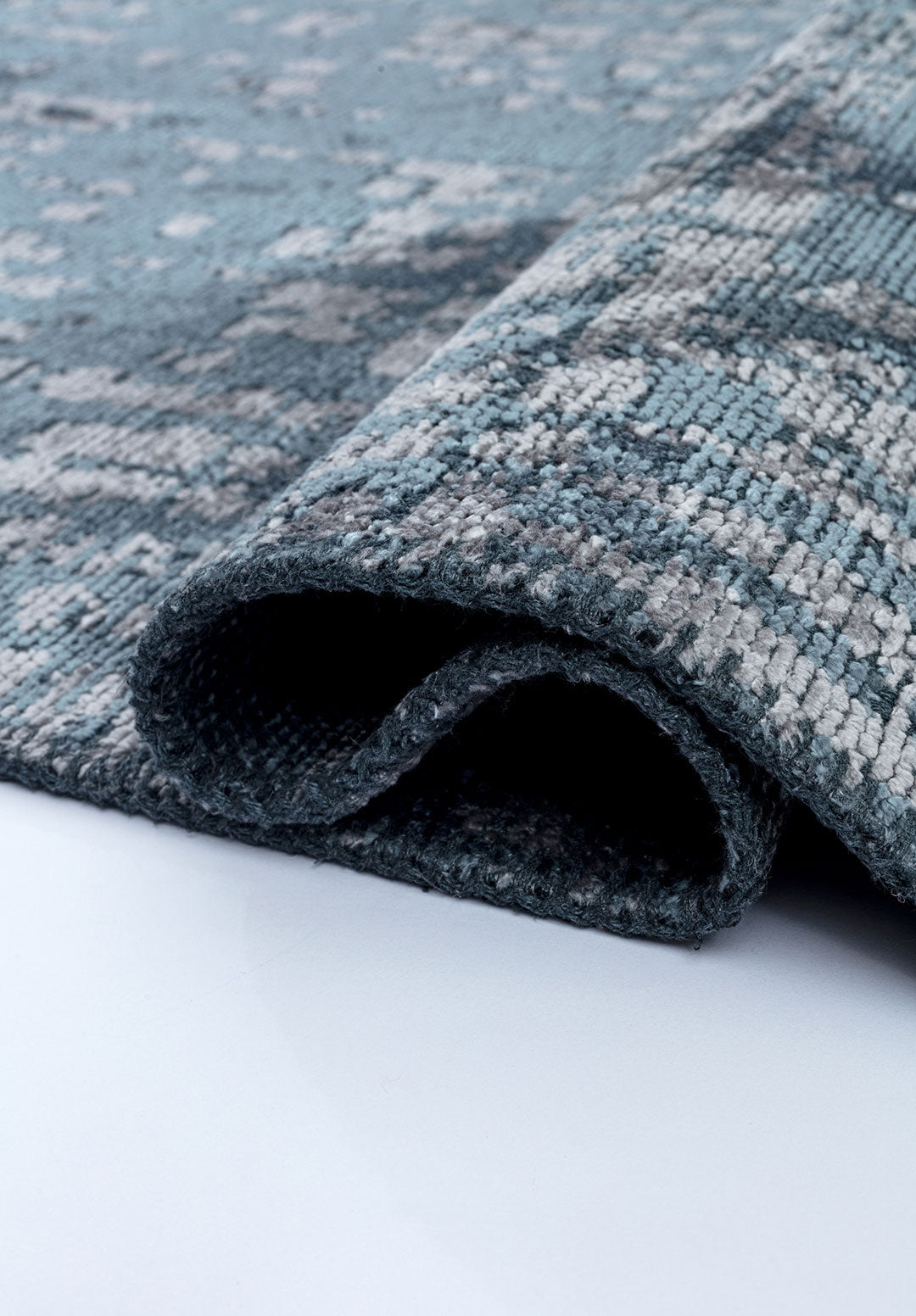 Pixel Blue - Light Grey Rug