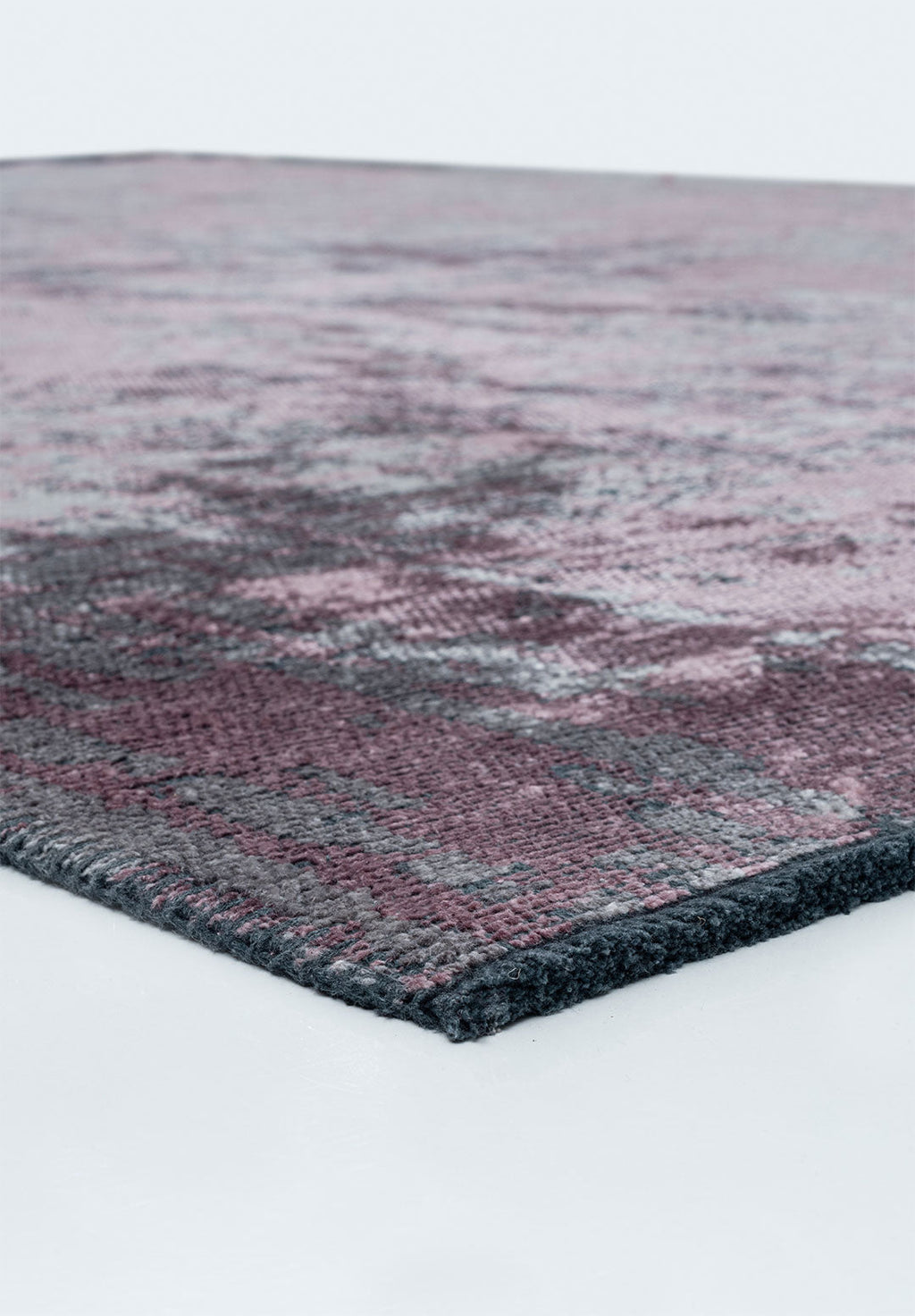 Pixel Damson - Light Grey Rug