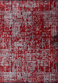 Pixel Red - Light Grey Rug