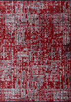 Pixel Red - Light Grey Rug