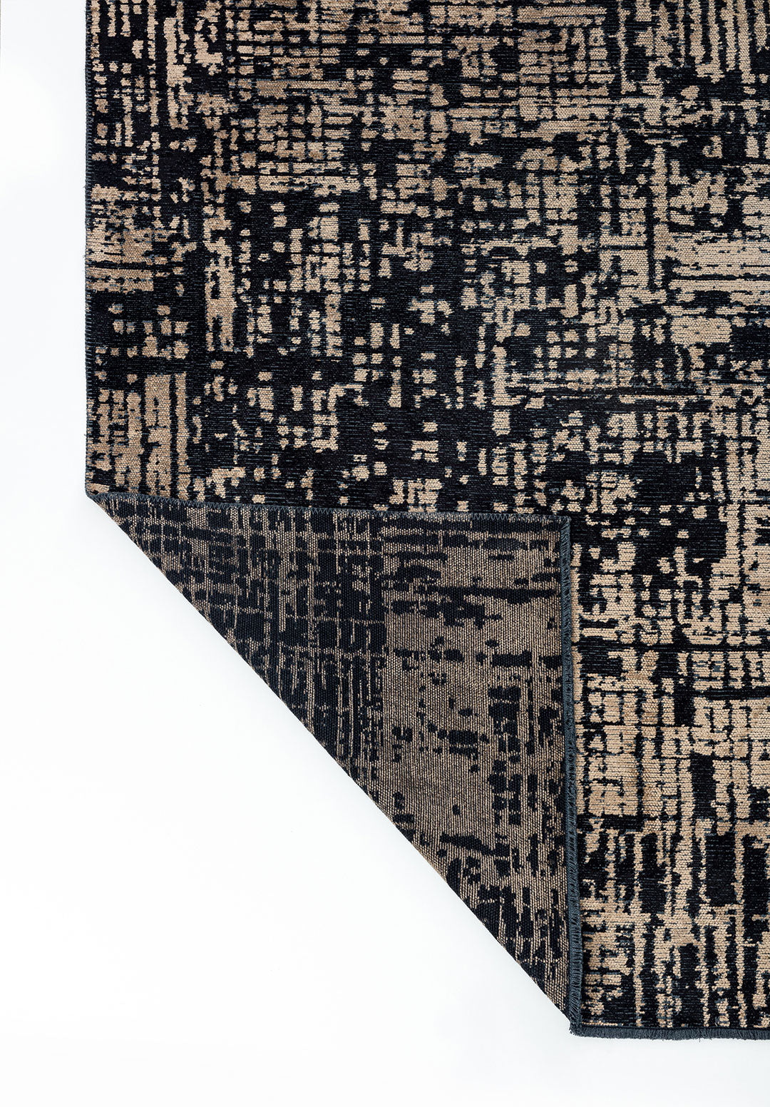 Pixel Black - Dark Beige Rug