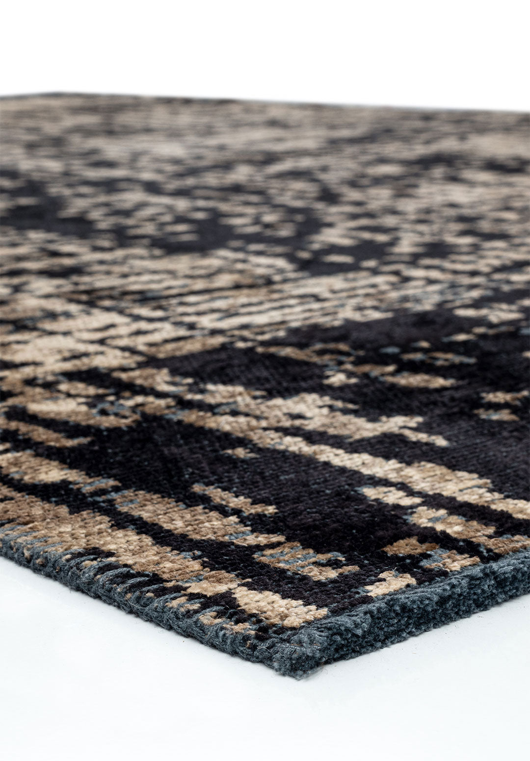 Pixel Black - Dark Beige Rug