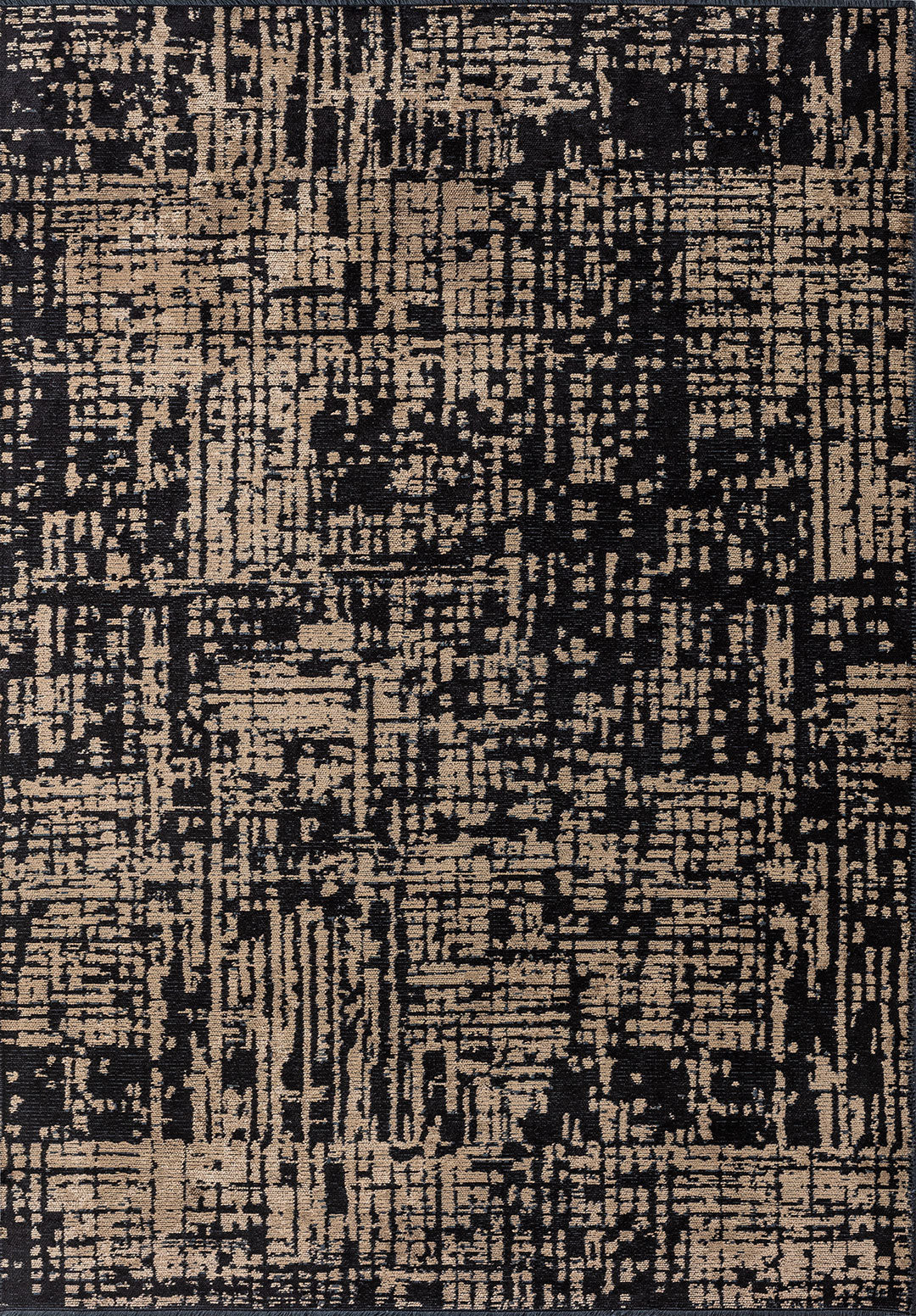 Pixel Black - Dark Beige Rug