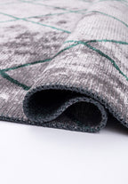 Moroccan Dark Green - Light Grey Rug