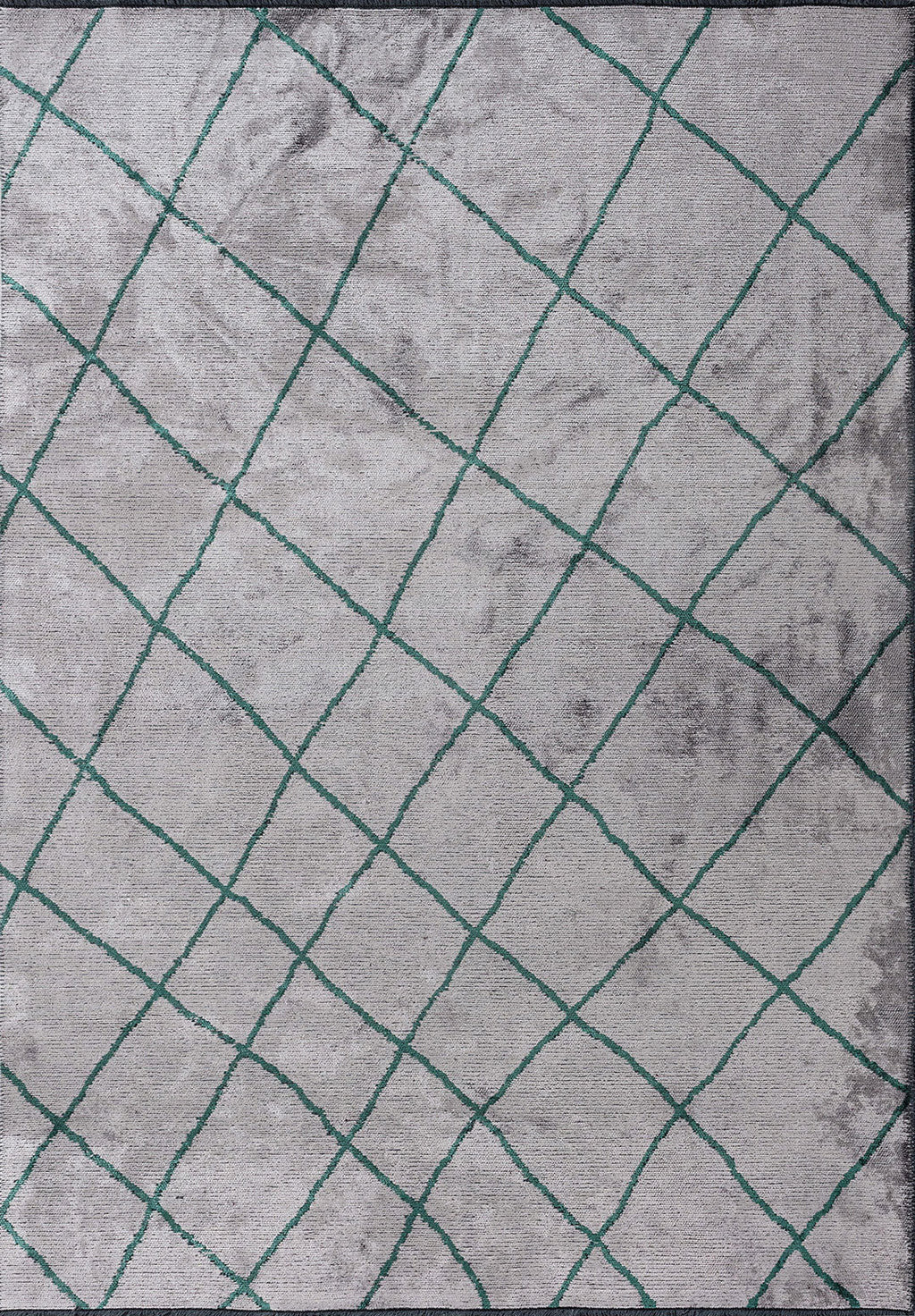 Moroccan Dark Green - Light Grey Rug