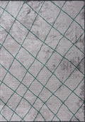 Moroccan Dark Green - Light Grey Rug