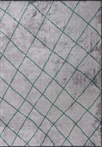 Moroccan Dark Green - Light Grey Rug