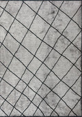 Moroccan Matte Black - Light Grey Rug