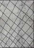 Moroccan Matte Black - Light Grey Rug