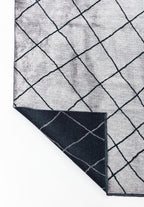 Moroccan Matte Black - Light Grey Rug