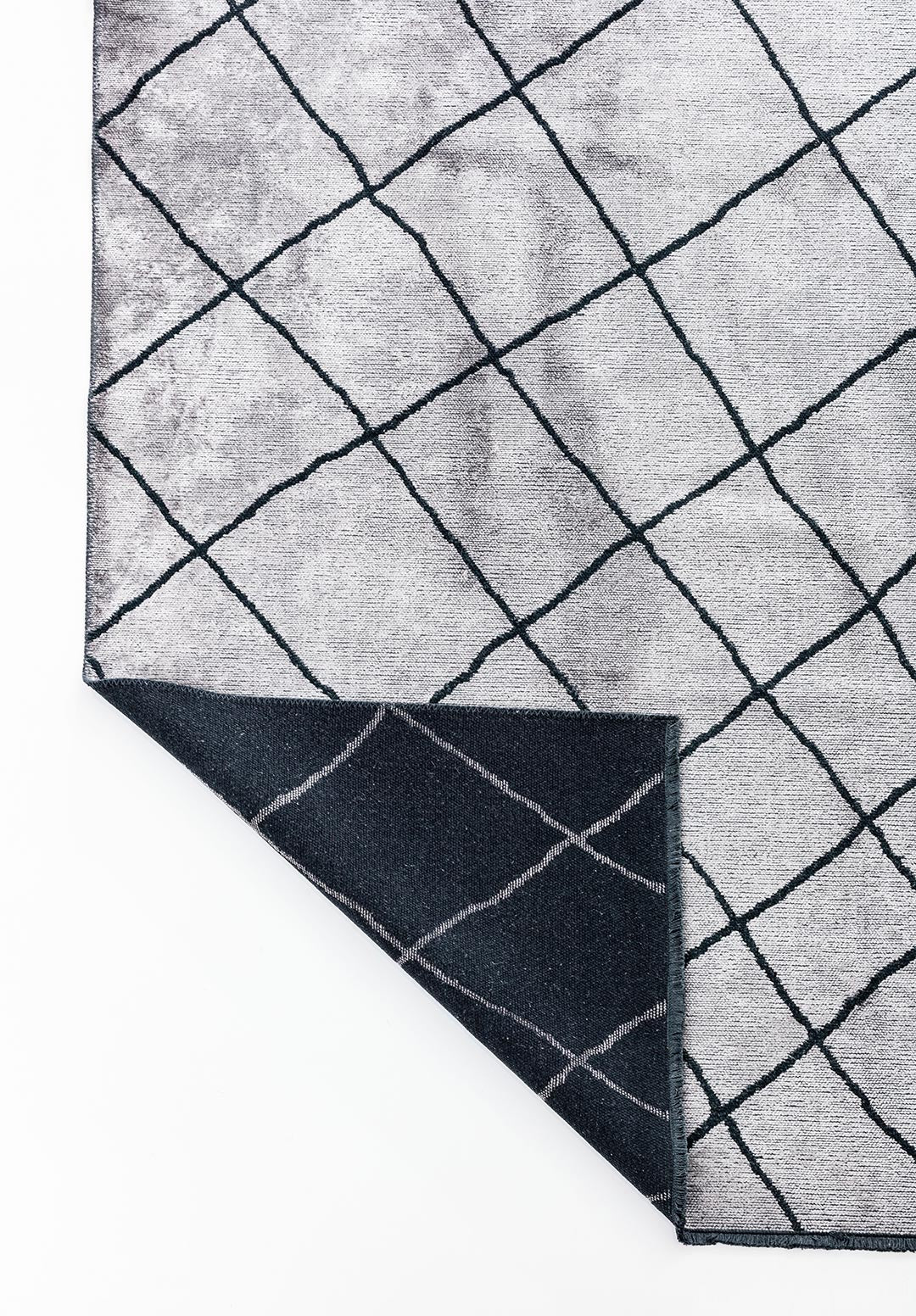 Moroccan Matte Black - Light Grey Rug