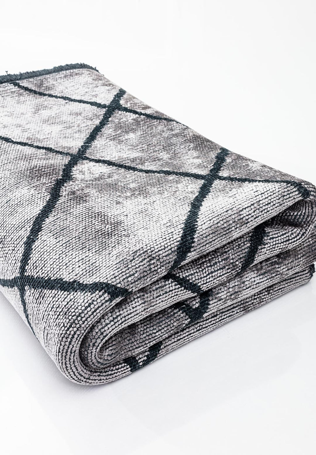 Moroccan Matte Black - Light Grey Rug