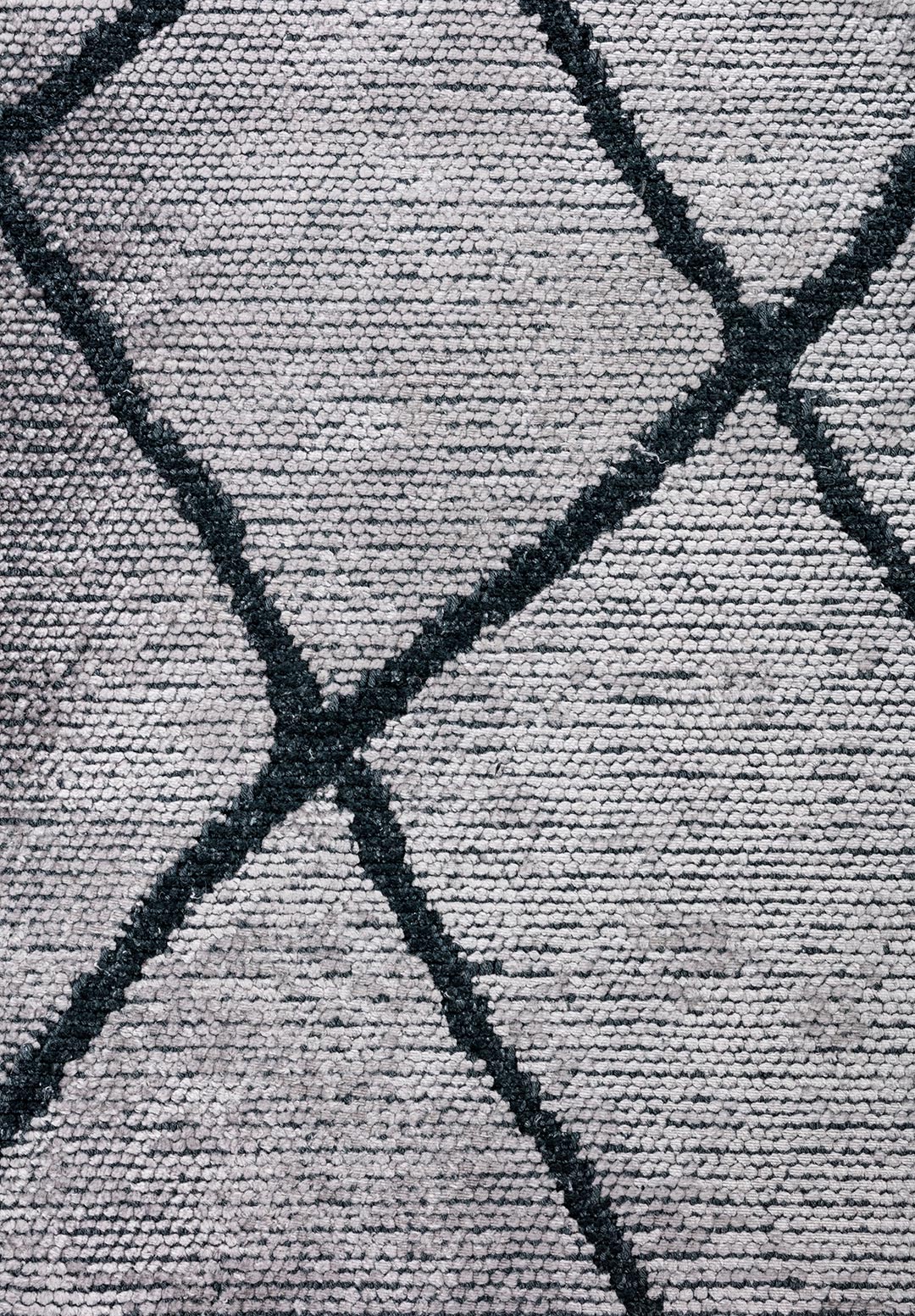 Moroccan Matte Black - Light Grey Rug