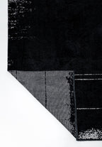 Barber Light Grey - Black Rug