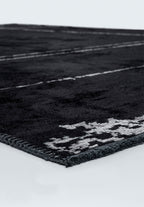 Barber Light Grey - Black Rug