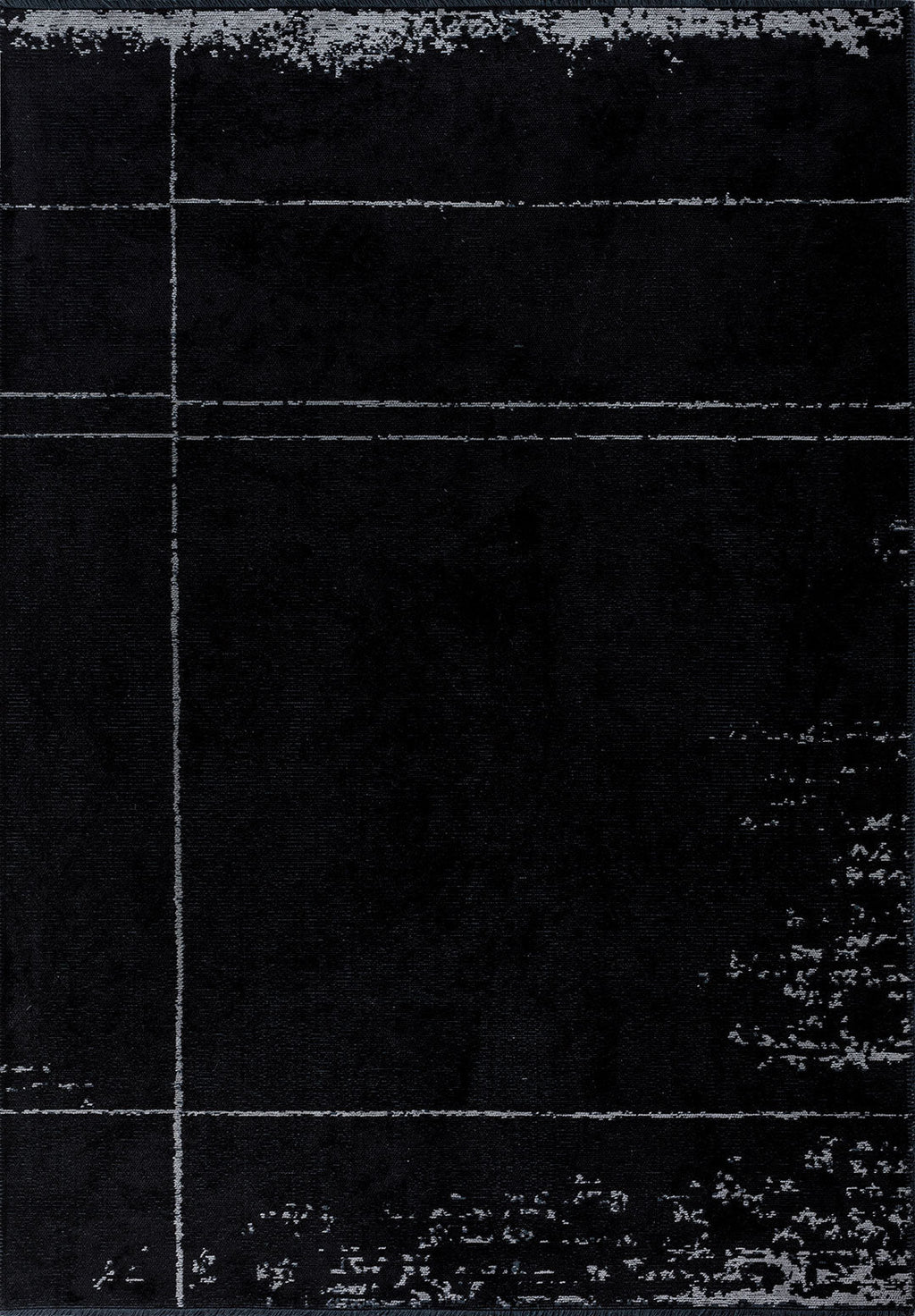 Barber Light Grey - Black Rug