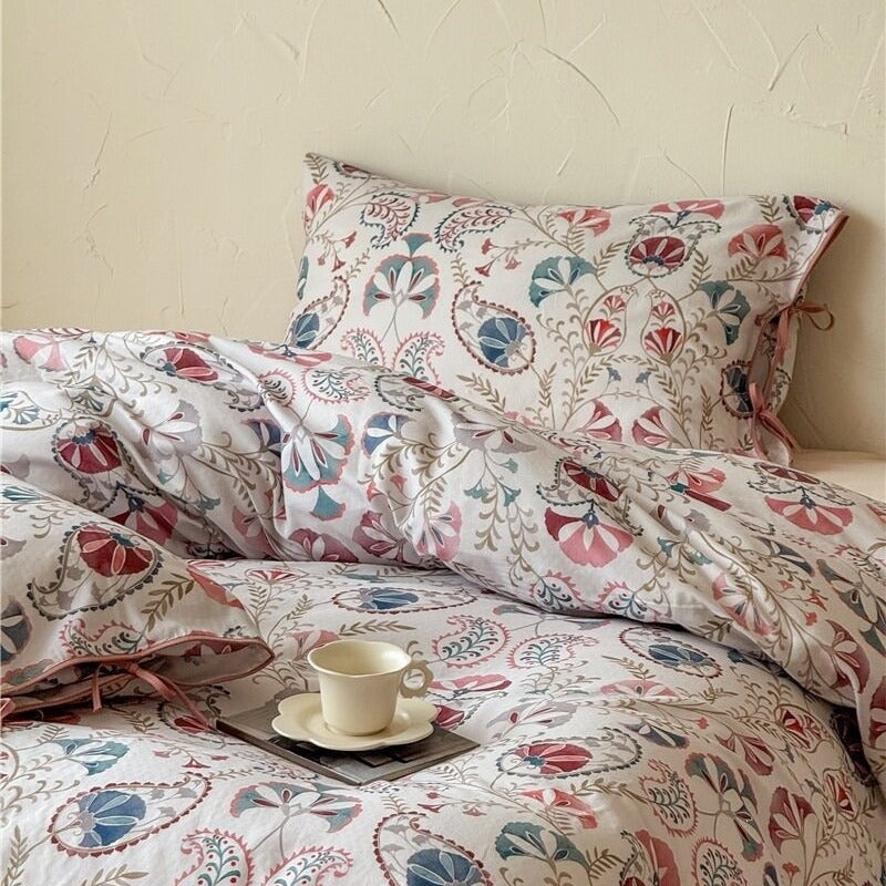 Bohemian Folk Botanical Bedding Set