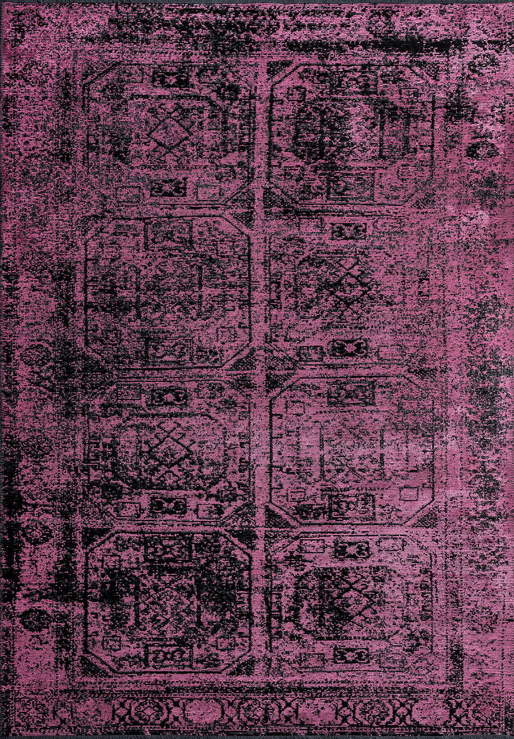 Tile Black - Pink Rug
