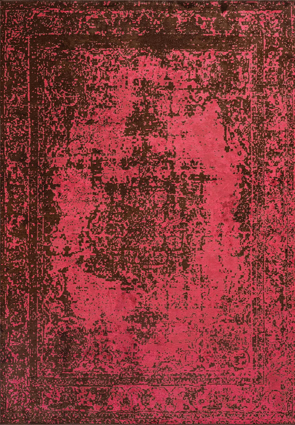 Medallion Dark Brown - Fuchsia Rug