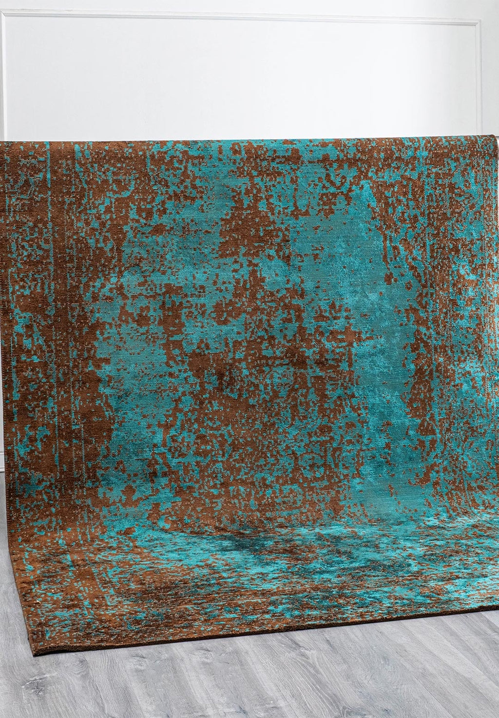 Medallion Dark Brown - Dark Turquoise Rug