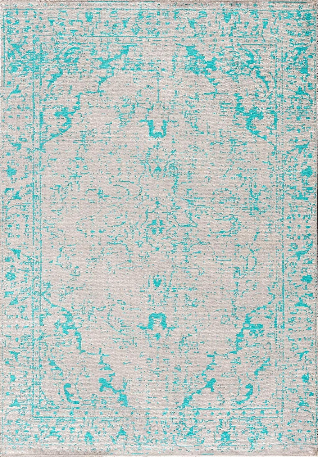 Ivy Ecru - Turquoise Rug