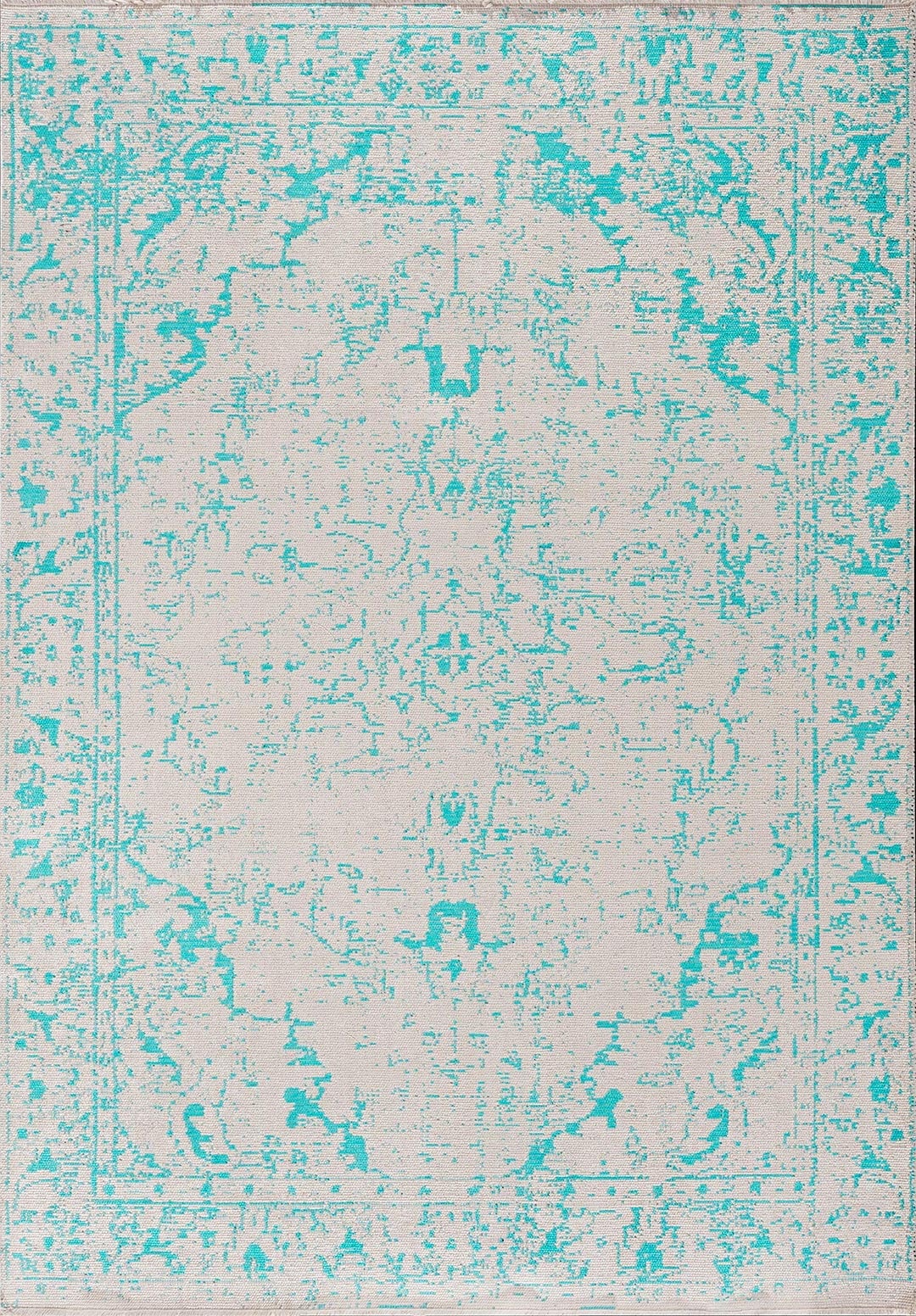 Ivy Ecru - Turquoise Rug
