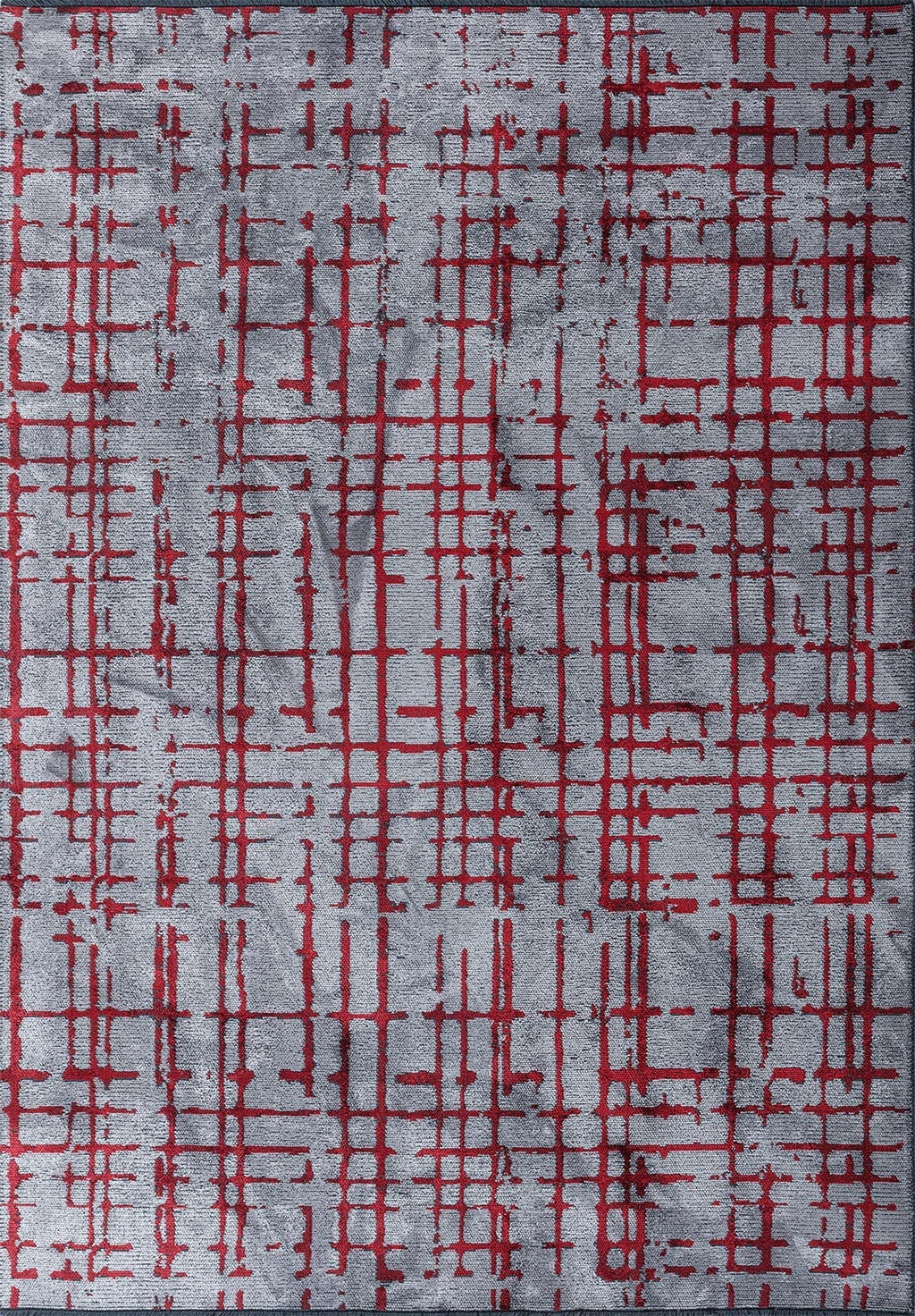 Axis Red - Light Grey Rug