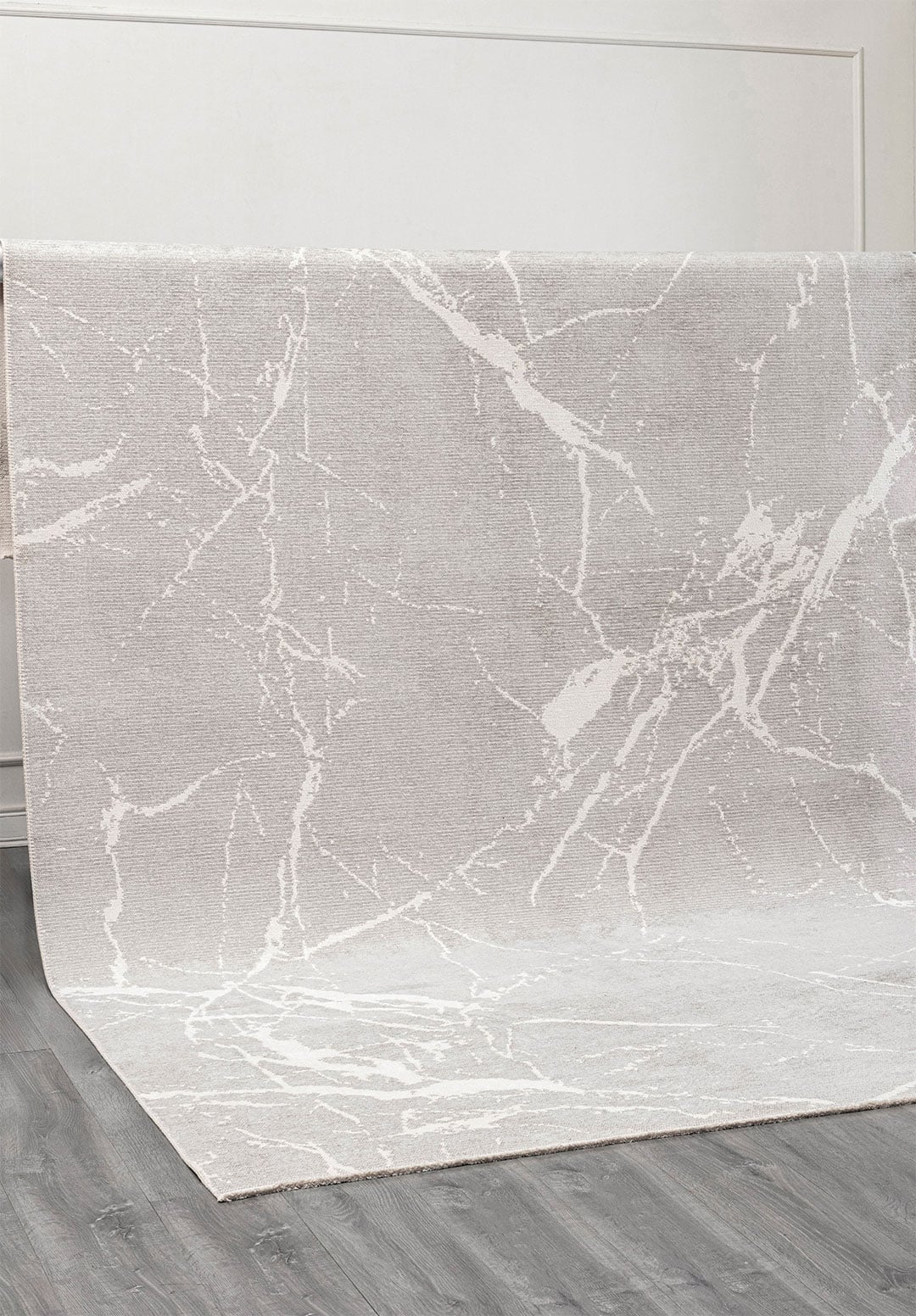 Fracture White - Light Grey Rug
