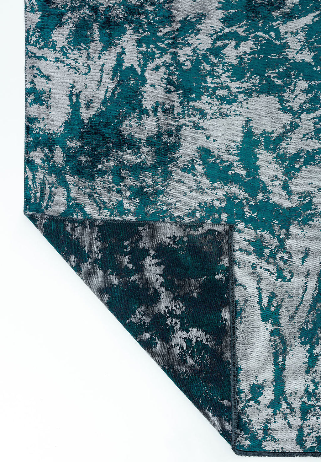 Marble Dark Turquoise - Light Grey Rug