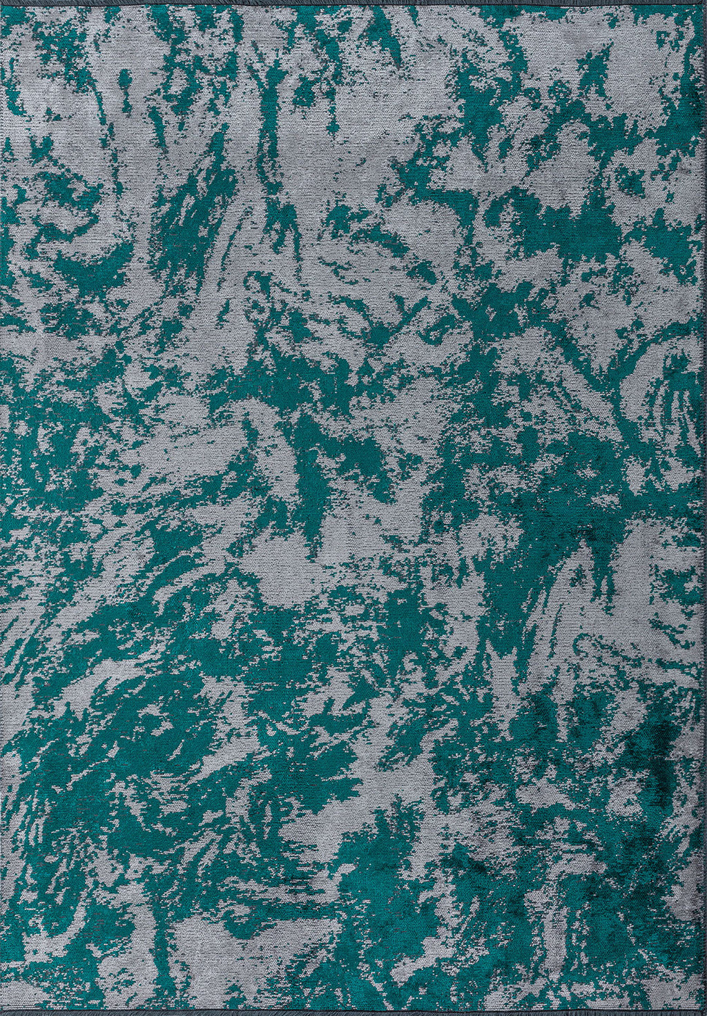 Marble Dark Turquoise - Light Grey Rug