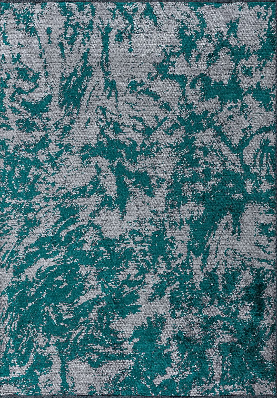 Marble Dark Turquoise - Light Grey Rug