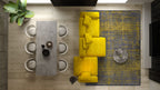 Spark Grey - Yellow Rug