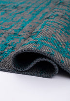 Spark Anthracite - Dark Turquoise Rug