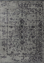 Flora Charcoal - Beige Rug