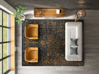 Flora Mustard - Anthracite Rug