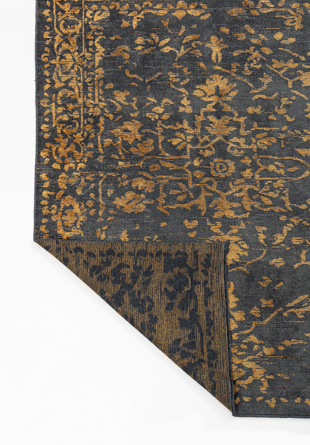 Flora Mustard - Anthracite Rug