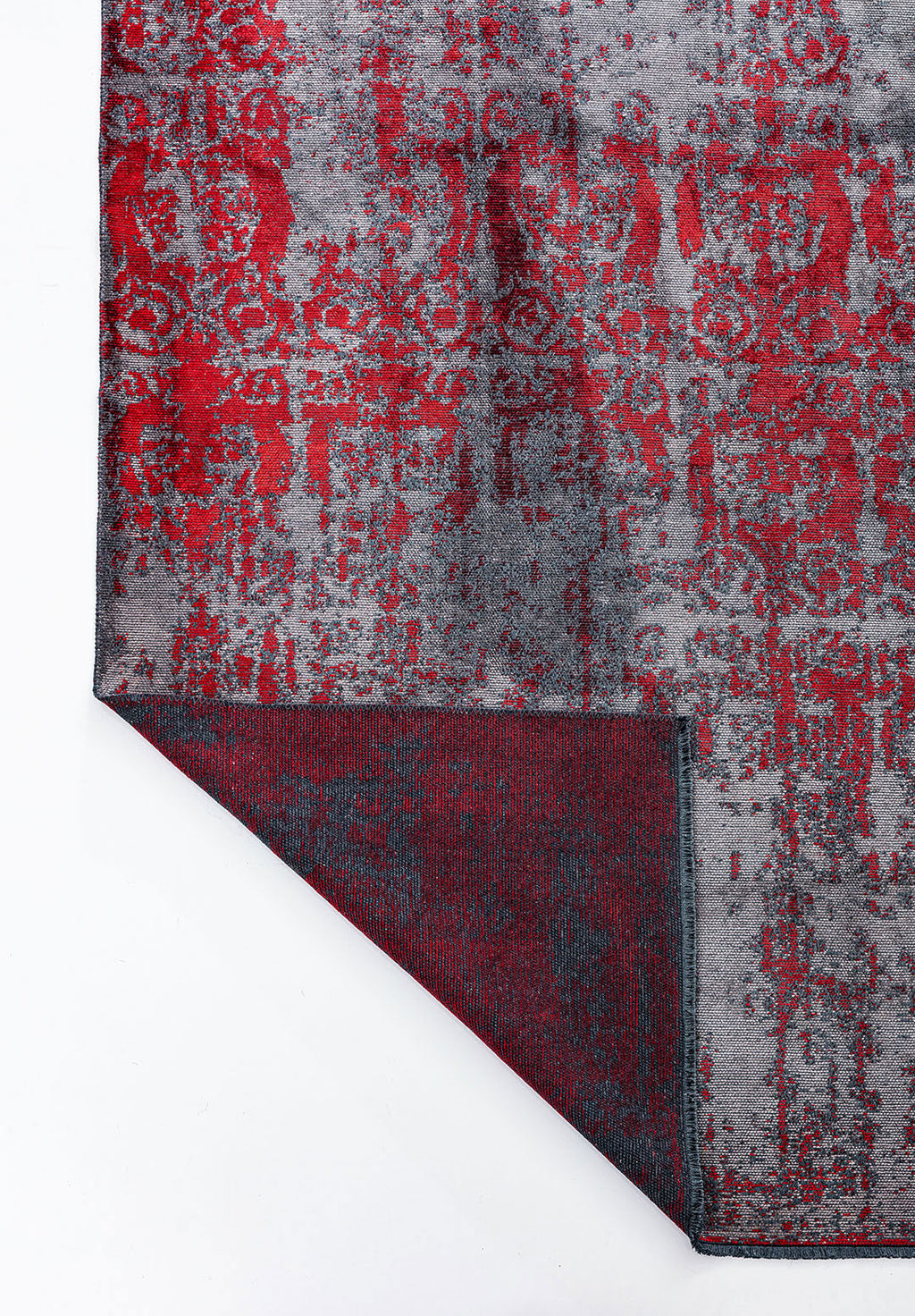 Caesar Dark Grey - Red Rug