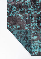 Triangle Charcoal - Turquoise Rug
