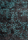 Triangle Charcoal - Turquoise Rug