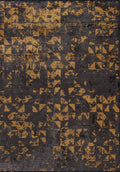 Triangle Charcoal - Mustard Rug