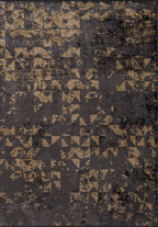 Triangle Charcoal - Light Brown Rug