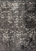Triangle Anthracite - Beige Rug