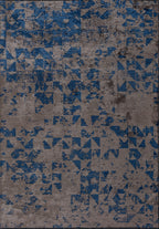 Triangle Dark Grey - Navy Blue Rug