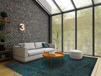 Dots Charcoal - Dark Turquoise Rug