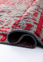 Helix Red - Dark Grey Rug
