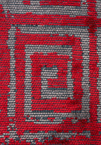 Helix Red - Dark Grey Rug